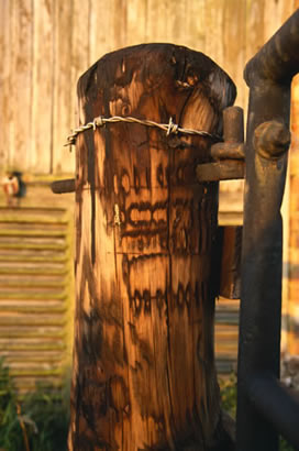 Old airstrip fencing post