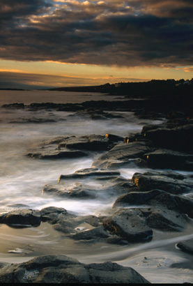 Chocolate rocks - Dawn at Craster, Northumberland