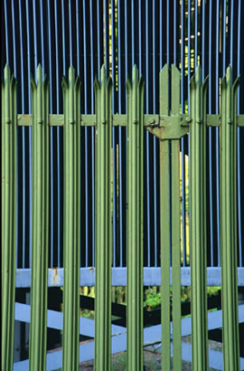 Power station fencing new New Lanark