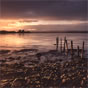 Sunset over Blackness castle, near Edinburgh