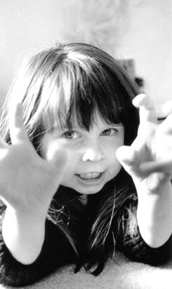 Black and white portrait of girl