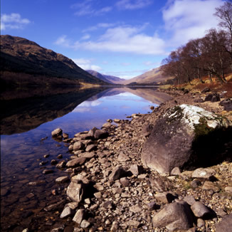 Glass reflections on Loch Voil